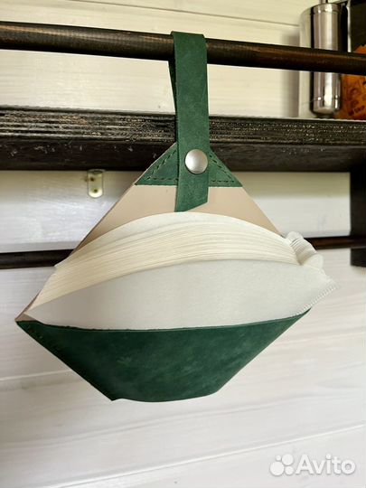 Держатель чехол для хранения фильтров кофе из кожи