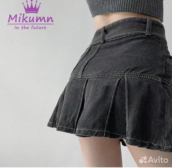 Юбка джинсовая у2к чёрная