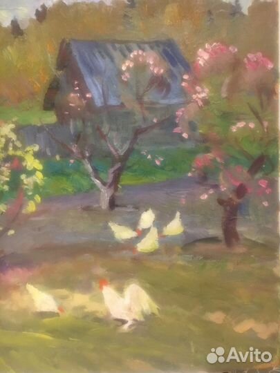 Картина кар / масло 60-е гг. Семячкин П.С. 70х50