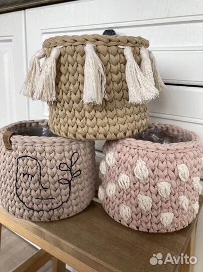 Интерьерные корзины и кашпо ручной работы