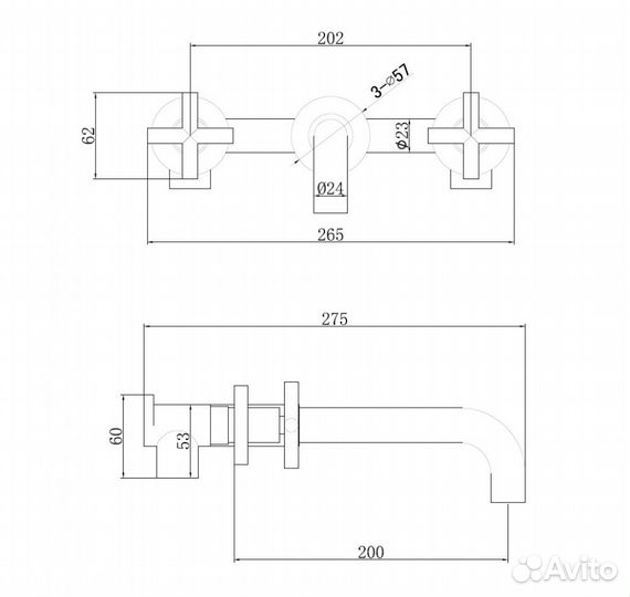 Смеситель для раковины Abber Wasser Kreis AF8112