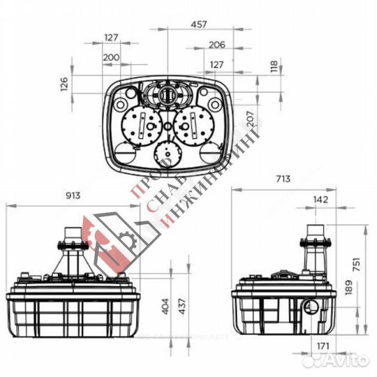 Установка канализационная sanicubic 2 XL triphase