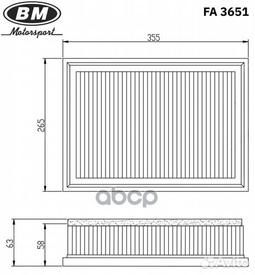 Фильтр воздушный FA3651 BM-Motorsport