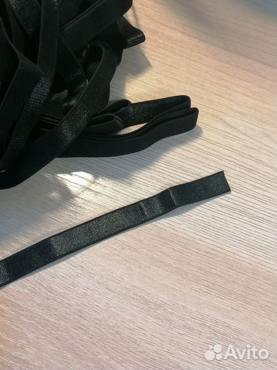 Резинка бельевая атласная чёрная 12мм для бретелей