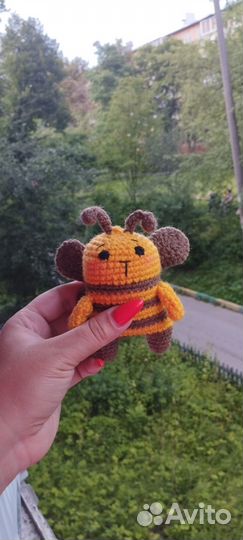 Пчелка-погремушка, игрушка, ручная работа