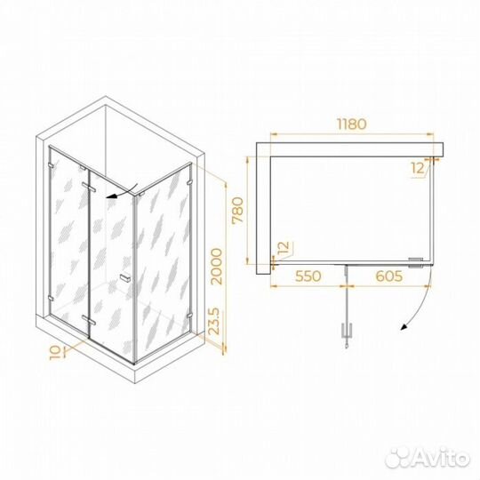 Душевой уголок RGW Stilvoll SV-040 120x80 прозрачный