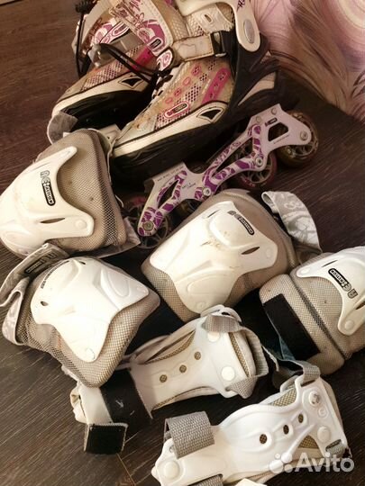 Роликовые коньки 37 с защитой