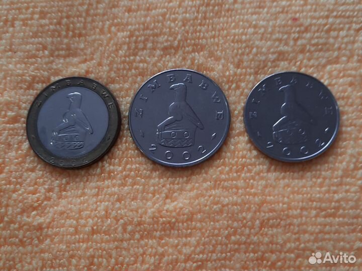 3 монеты Зимбабве 2002 г