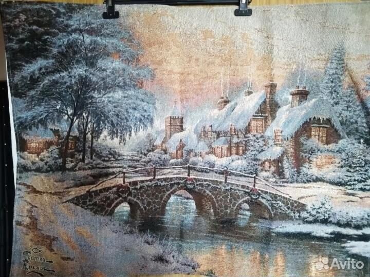 Картина с подсветкой гобелен новогодняя