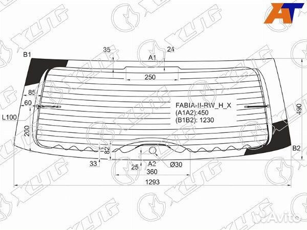 Стекло заднее skoda fabia