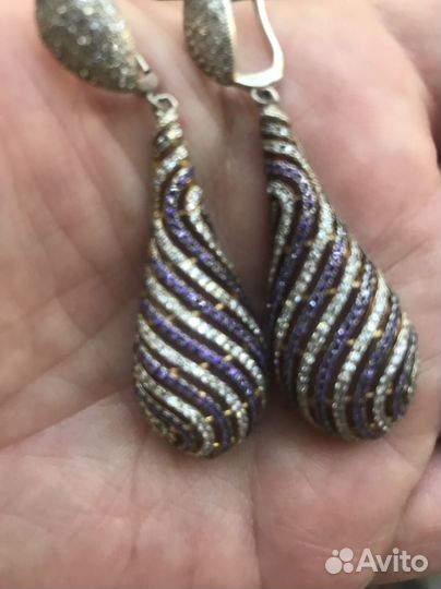 Серьги серебро, красивые, 925