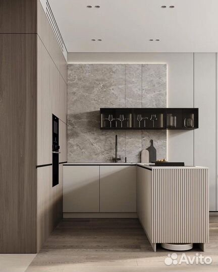 Кухня с барной стойкой