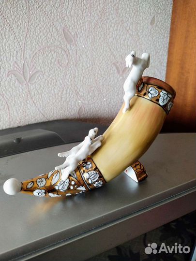 Рог-кубок, статуэтки ссср, фарфор посуда