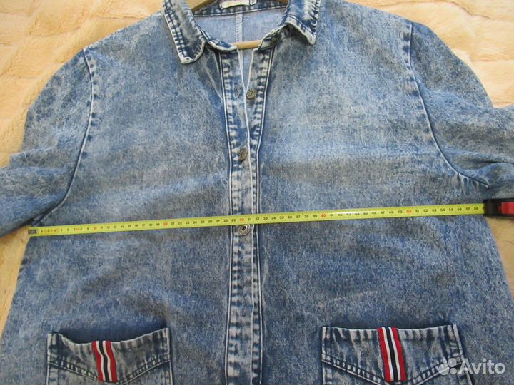 Джинсовая куртка длинная