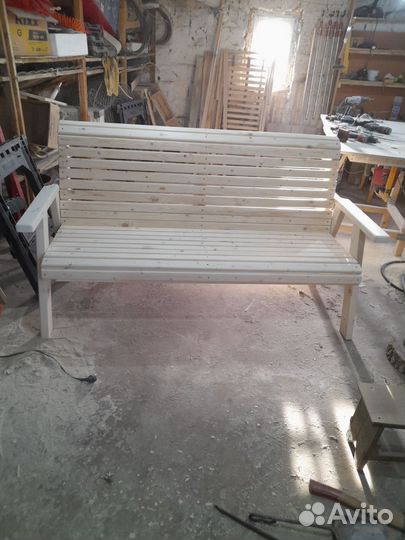 Скамейка садовая деревянная