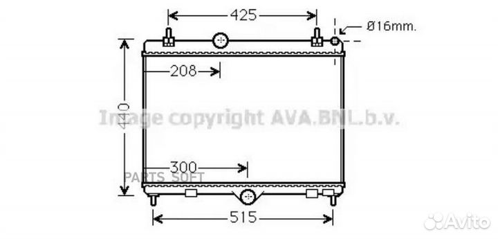 AVA PEA2358 радиатор системы охлаждения