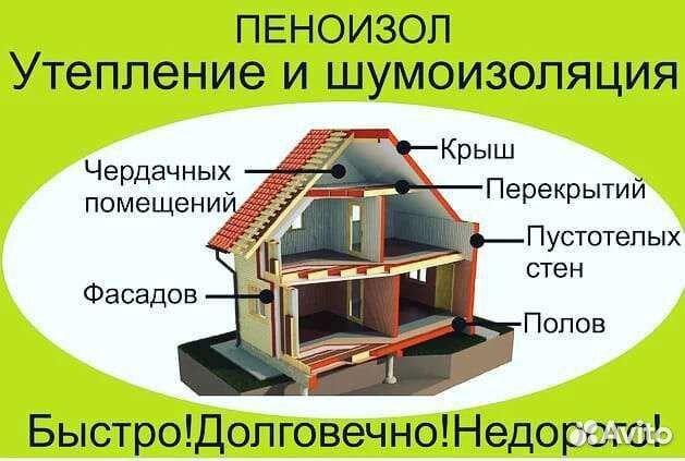 Утепление домов пеноизолом и пенополиуританом