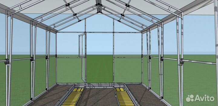 Теплица Домиком Сибирячка 3х10