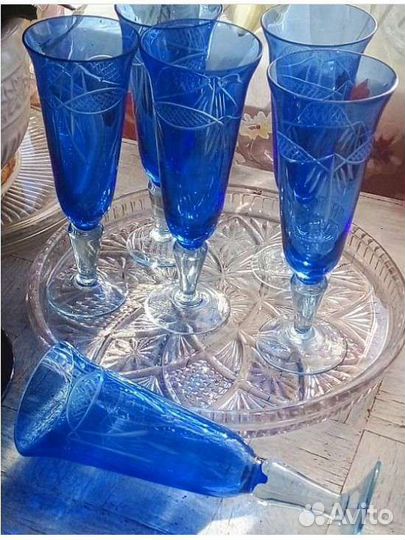 Двуслойное рубиновое кобальтовое стекло СССР