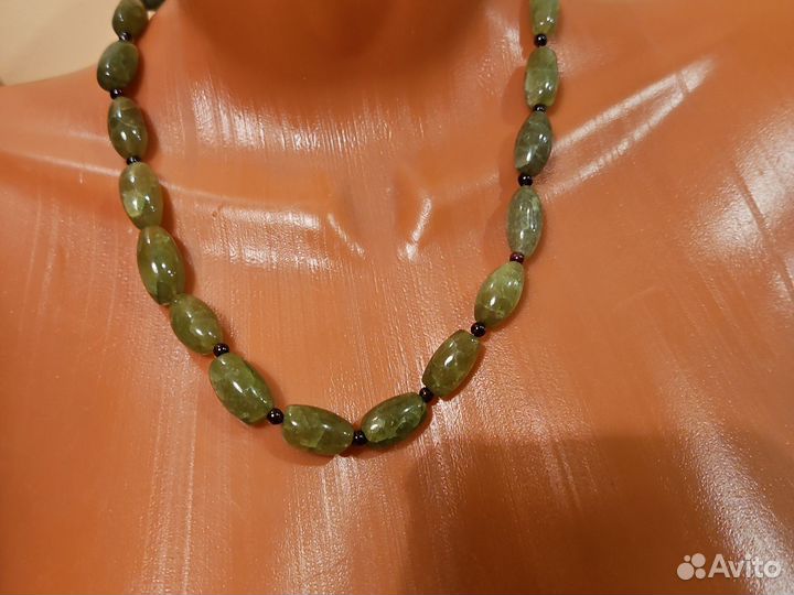 Бусы из натуральных камней винтаж Чехословакия