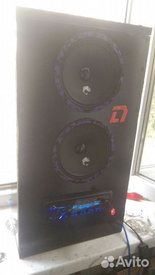 Колонка с магнитолой в сборе