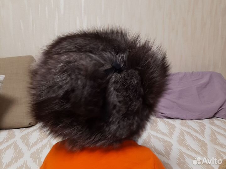 Шапка ушанка меховая чернобурка