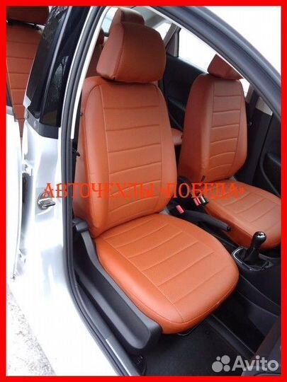 Чехлы Volkswagen Polo 2 из экокожи коричневые