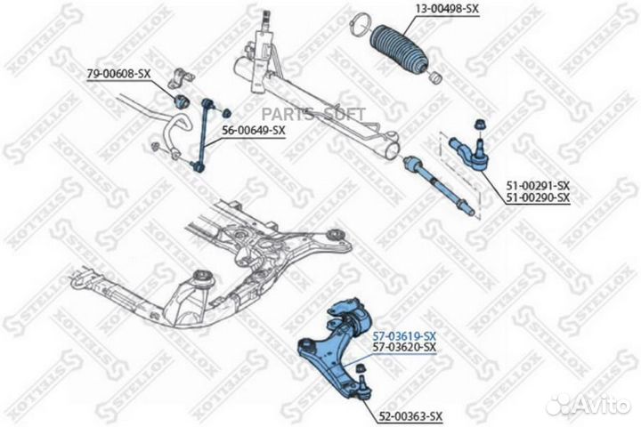 Stellox 5703619SX рычаг левый\ Land Rover Freelander 3.2 06