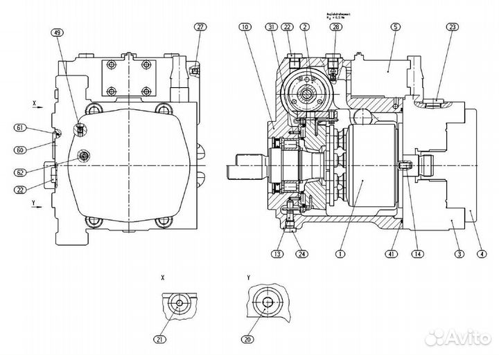 Ведущий вал T14-T21 L243.5 для Rexroth A10VG63