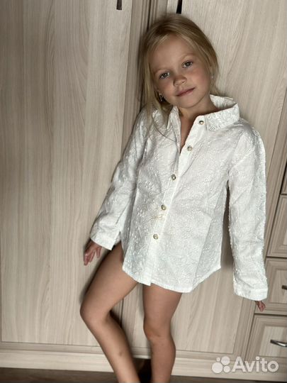 Рубашка блузка белая школьная