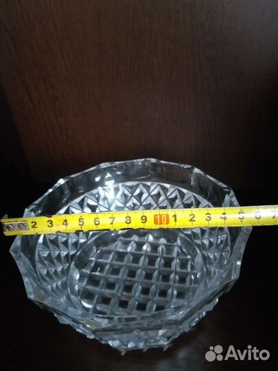 Хрустальные пепельница, салатница/конфетница