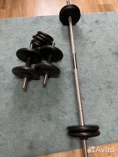 Штанга, блины, гантели