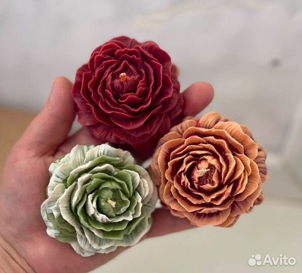 Свечи ручной работы пион