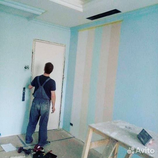 Поклейка обоев, ламинат, шпаклёвка