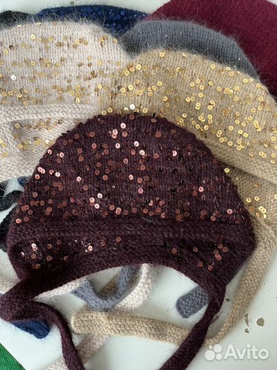 Шапка-чепчик вязанный женский