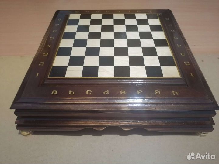 Шахматы+шашки ручной работы новые