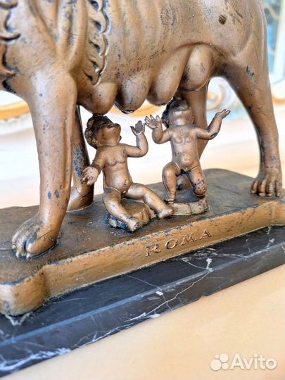 Антикварная шкатулка часы статуэтка мрамор Италия