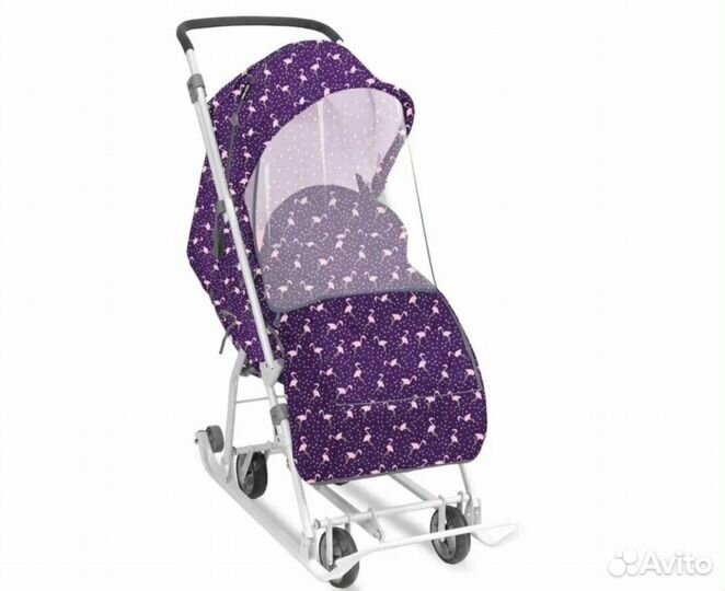 Санки-коляска Нашидетки ндт3-1К/5 с фламинго новые