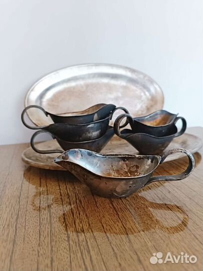 Кольчугинский мельхиор блюдо и соусник СССР, ретро