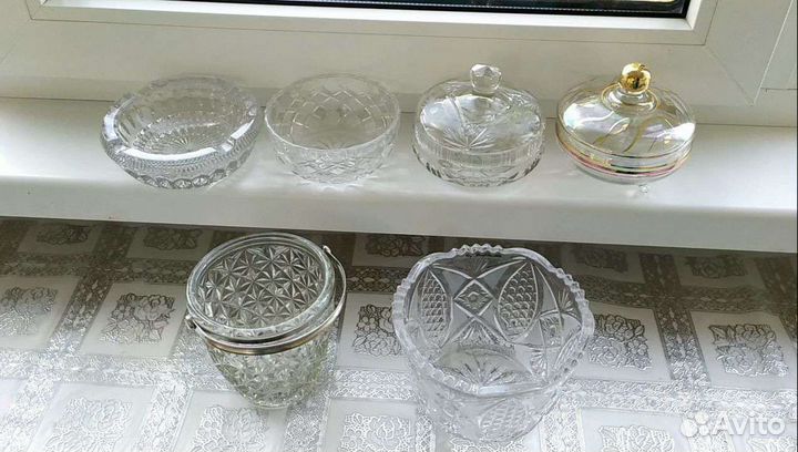 Конфетница, вазы, хрусталь СССР, ГДР