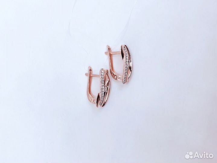 Серьги с фианитами
