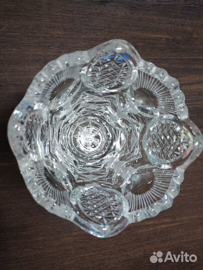 Большая хрустальная ваза для цветов СССР