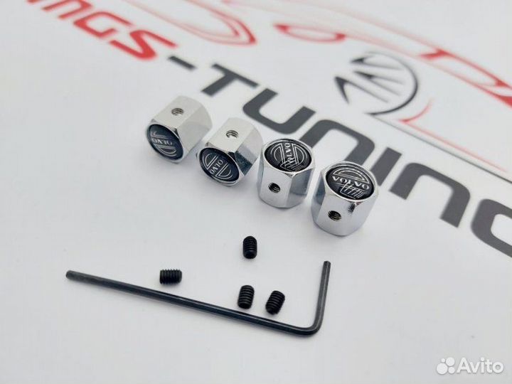 Колпачки на ниппель Volvo Chrome с антикражей