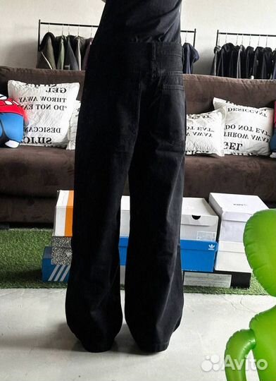 Широкие Джинсы Jaded London Solid Black новые