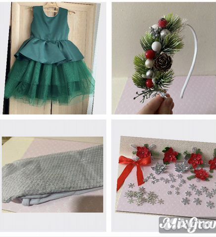 Платье нарядное, можно для костюма Елочки комплект