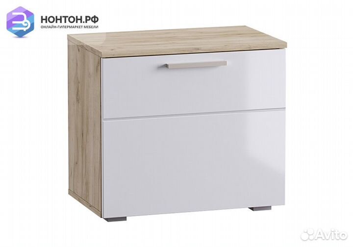 Тумба Лайн 13.234 дуб серый / белый глянец