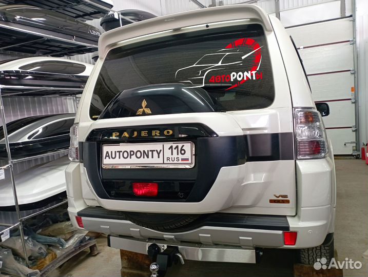 Фаркоп Mitsubishi Pajero 4 квадрат нержавейка