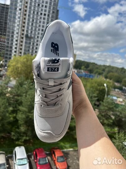 Кроссовки new balance 574 мужские серые сетка