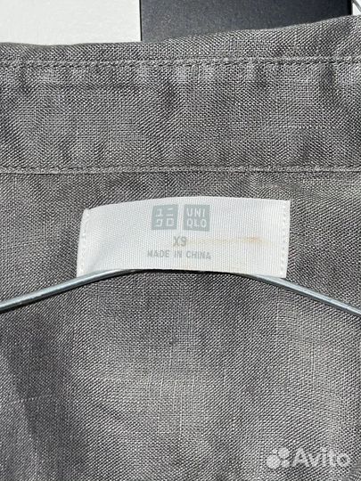 Льняная рубашка uniqlo женская
