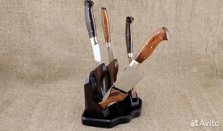 Премиум набор из четырёх ножей Шеф S390 рукоять же